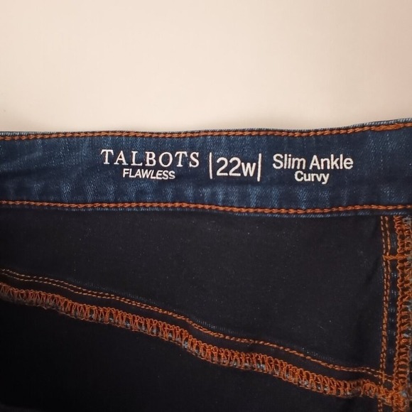 Talbots Womens Flawless Slim Ankle Curvy High Rise Dark Wash Jeans Size 22W - Picture 4 of 10
